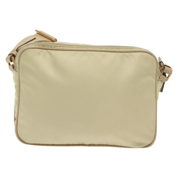 PRADA Shoulder Bag Nylon Beige Gold - Picture 3 of 13